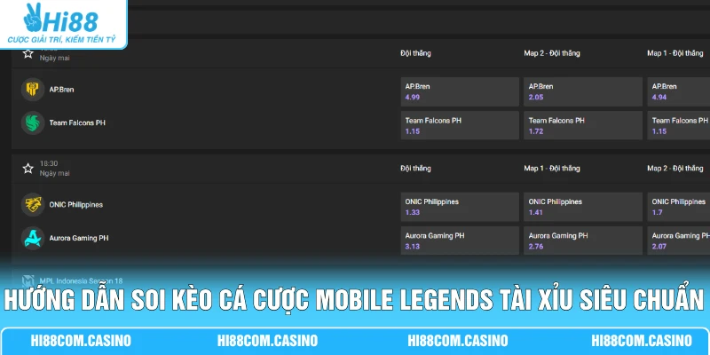 Hướng Dẫn Soi Kèo Cá Cược Mobile Legends Tỷ Lệ 1 Ăn 99 Hot Hướng dẫn soi kèo cá cược Mobile Legends Tài Xỉu siêu chuẩn