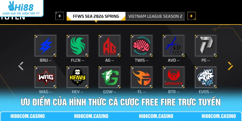 Cá Cược Free Fire - Trận Đấu Sinh Tồn 15 Phút Kịch Tính Ưu điểm của hình thức cá cược Free Fire trực tuyến