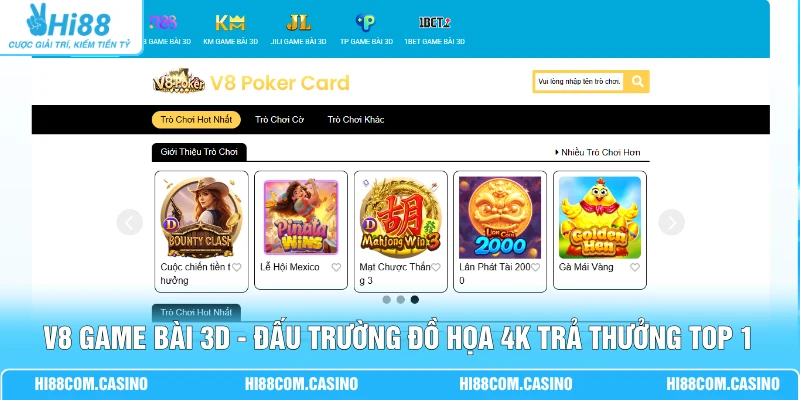V8 Game Bài 3D - Đấu Trường Đồ Họa 4K Trả Thưởng Top 1 V8 Game Bài 3D - Đấu Trường Đồ Họa 4K Trả Thưởng Top 1