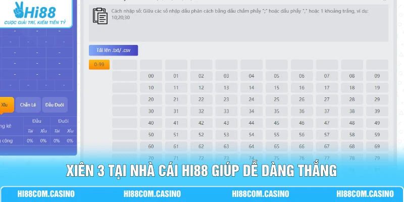 Xiên 3 tại nhà cái Hi88 giúp dễ dàng thắng